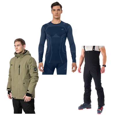 Męska kurtka snowboardowa 4F + spodnie Northfinder + podkoszulek 4F